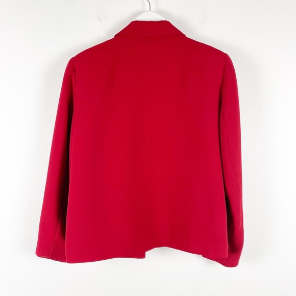 Vintage Red Lined Boxy Fit Blazer Size 10 - Picture 6 of 10